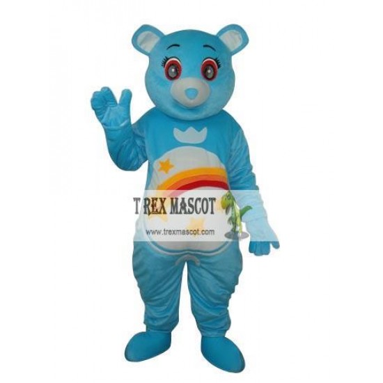 Flower Belly Blue Bear Mascot Adult Costume