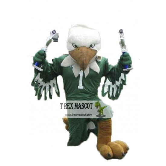 The Scrappy Green Eagle Mascot Costume