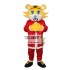 Yellow Face Christmas Tiger Mascot Adult Costume