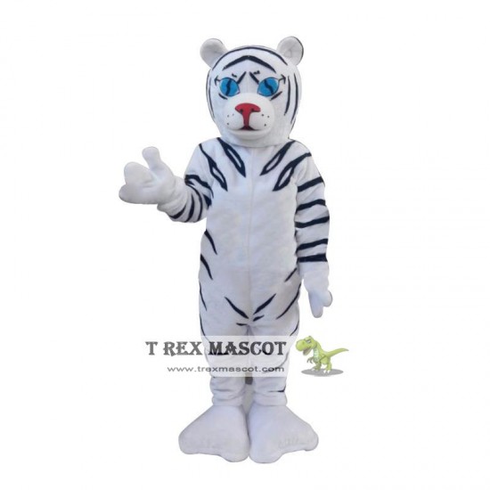 White Tiger Cartoon Mascot Christmas Costume