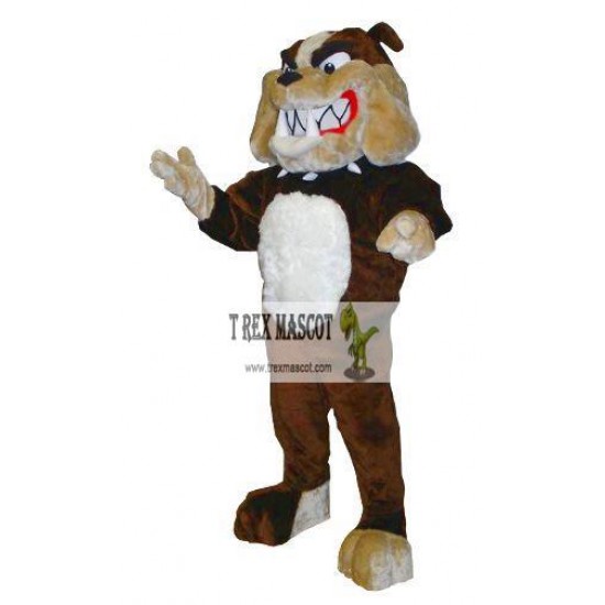 Brown Bulldog Mascot Costume