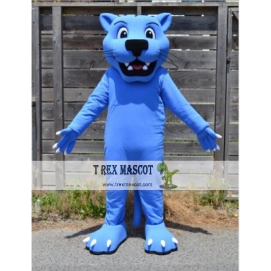 Blue Panther Mascot Costume Leopard