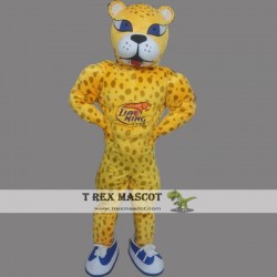 Yellow Panther Mascot Costume Leopard