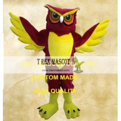 Red Night Owl Mascot Costume Adult Cartoon Character