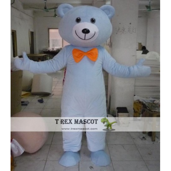 Blue Teddy Bear Mascot Costume For Adult