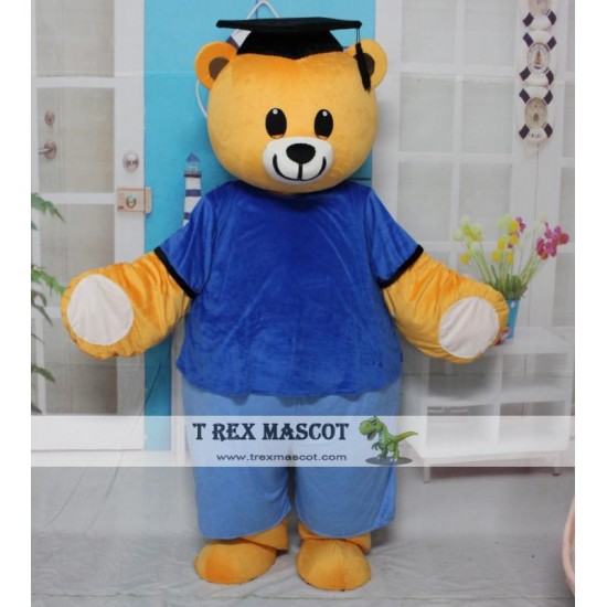 Blue Cloth Teddy Bear Mascot Costume For Adult