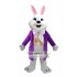 Easter Bunny Rabbit Mascot Costume with Purple Jacket