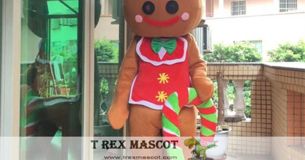 Gingerbread Man Mascot Costume For Adult