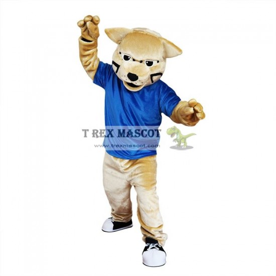 Blue Vest Wildcat Leopard Mascot Costumes