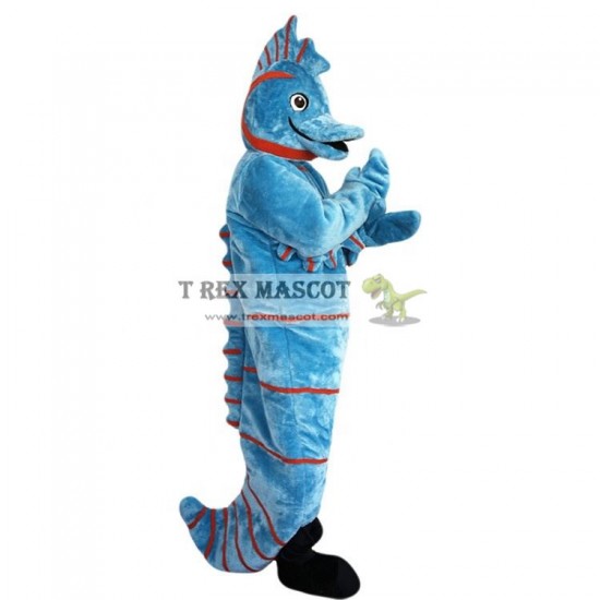 Blue Hippocampus Mascot Costumes