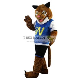 Sport Tiger In Blue Vest Mascot Costumes