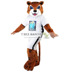 Tiger In White Sportswear Leopard Mascot Costumes