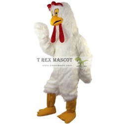 White Long-haired Chicken Bird Mascot Costumes