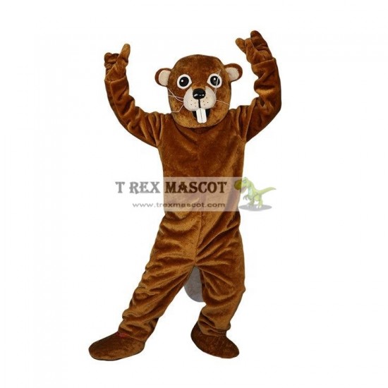 Brown Gopher Mole Mouse Mascot Costume