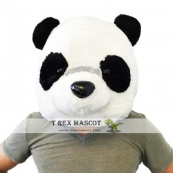 Panda Plush Helmet Mascot Head