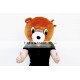 Brown Bear Plush Helmet Mascot Head