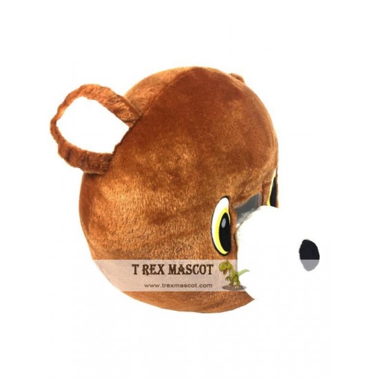 Brown Bear Plush Helmet Mascot Head