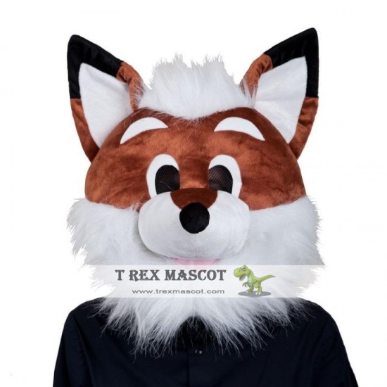 Adult Fox Head Mask Plush Mascot Head