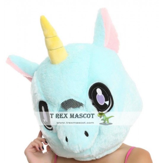 Unicorn Plush Helmet Mascot Head