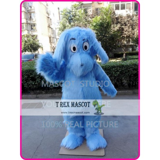 Plush Blue Dog Mascot Costume