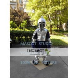 Silver Knight Mascot Costume Lancer