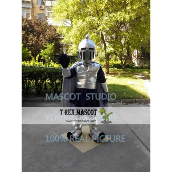 Silver Knight Mascot Costume Lancer