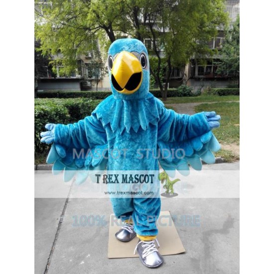 Blue Falcon Mascot Costume Eagle Hawk Cartoon