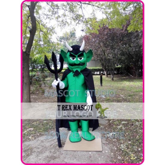 Green Devil Mascot Costume Halloween Devil