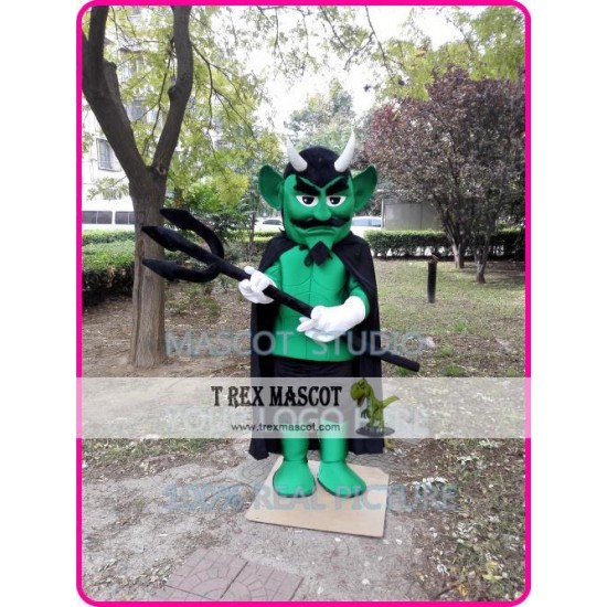 Green Devil Mascot Costume Halloween Devil