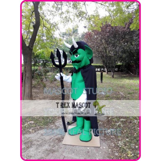 Green Devil Mascot Costume Halloween Devil