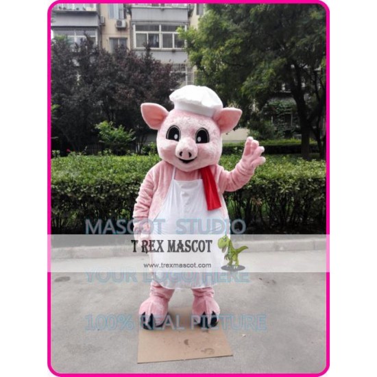 Pink Pig Chef Mascot Costume Cartoon Anime Cosplay