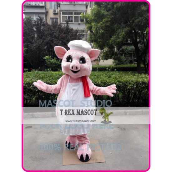 Pink Pig Chef Mascot Costume Cartoon Anime Cosplay