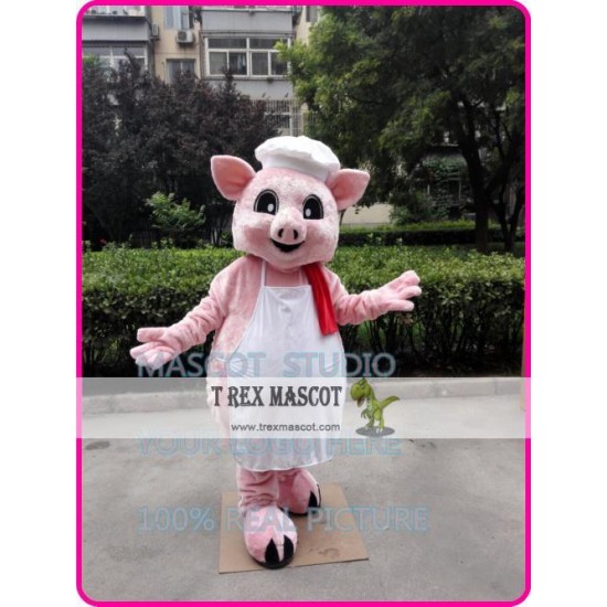 Pink Pig Chef Mascot Costume Cartoon Anime Cosplay