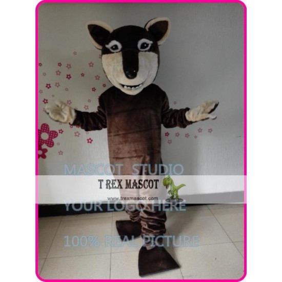 Brown Wolf Mascot Costume Coyote Werewolf Cartoon Anime Cosplay