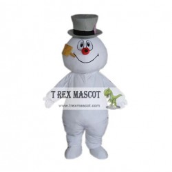 Frosty Snowman Mascot Costume Walking Adult Cartoon