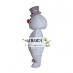 Frosty Snowman Mascot Costume Walking Adult Cartoon