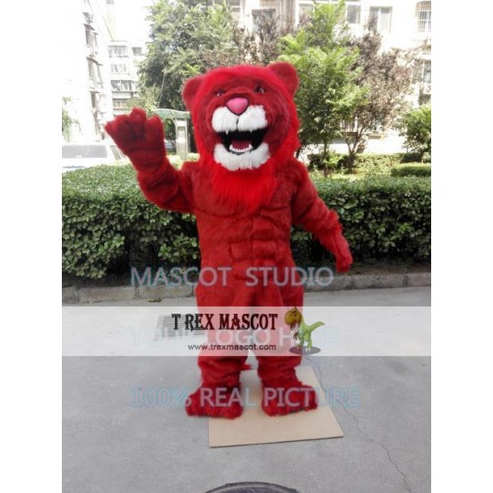 Red Lion Mascot Costume Plush Lion