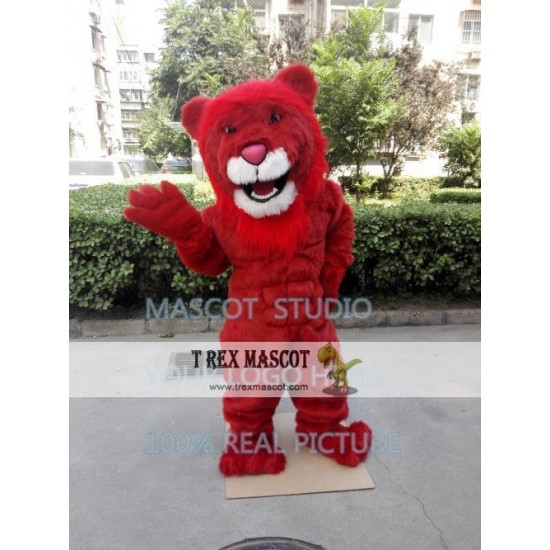 Red Lion Mascot Costume Plush Lion