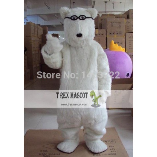 Bear Mascot Costume White Polar Bear Mascot