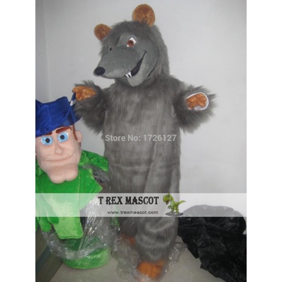 Mascot Grey Plush Rat Mascot Costume