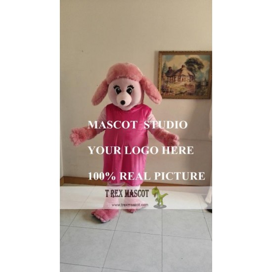 Mascot Pink Pregnant Dog Mascot Costume