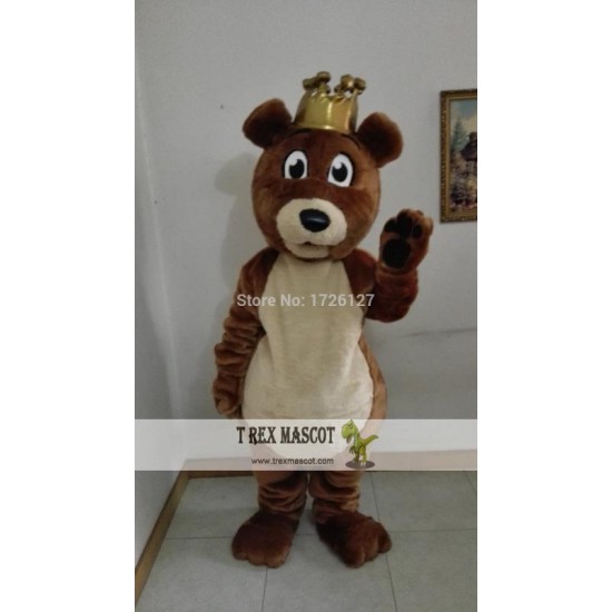 Plush Bear Mascot Bear Crown Costume Cartoon Cosplay Made Costumes