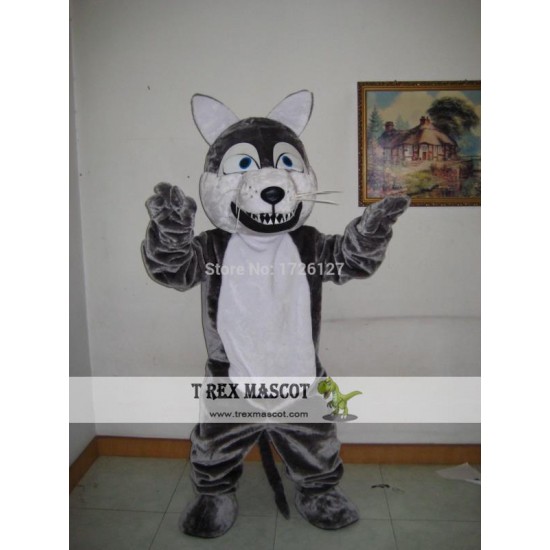 Mascot Plush Grey Wolf Mascot Coyote Werewolf Costume