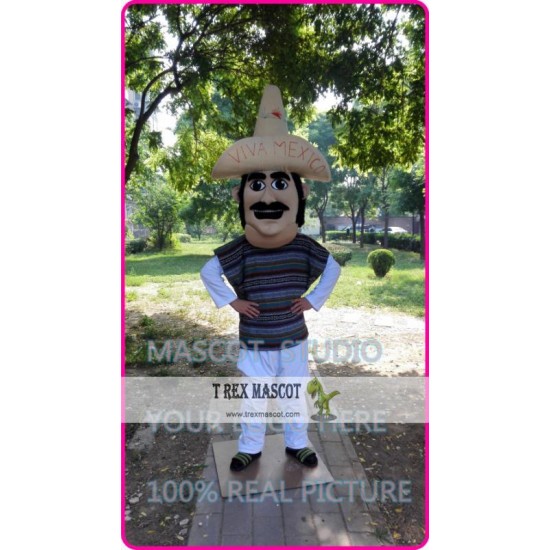 Mascot Mexican Mexico Man Indian Mascot Costume