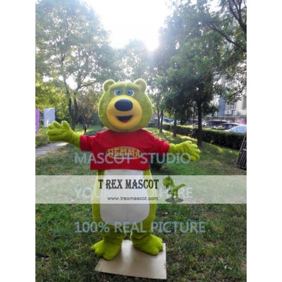 Green Teddy Bear Mascot Costume