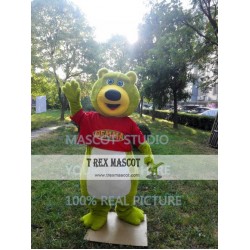 Green Teddy Bear Mascot Costume