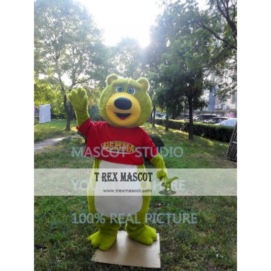 Green Teddy Bear Mascot Costume