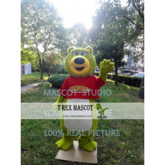 Green Teddy Bear Mascot Costume