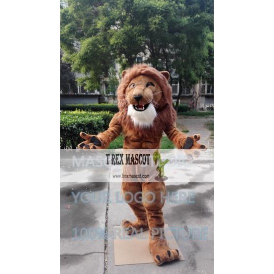 Mascot Muscle Strong Lion Mascot Costume