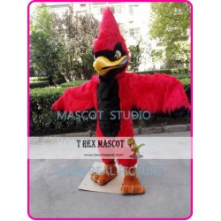 Red Plush Jay Mascot Costume Red Eagle